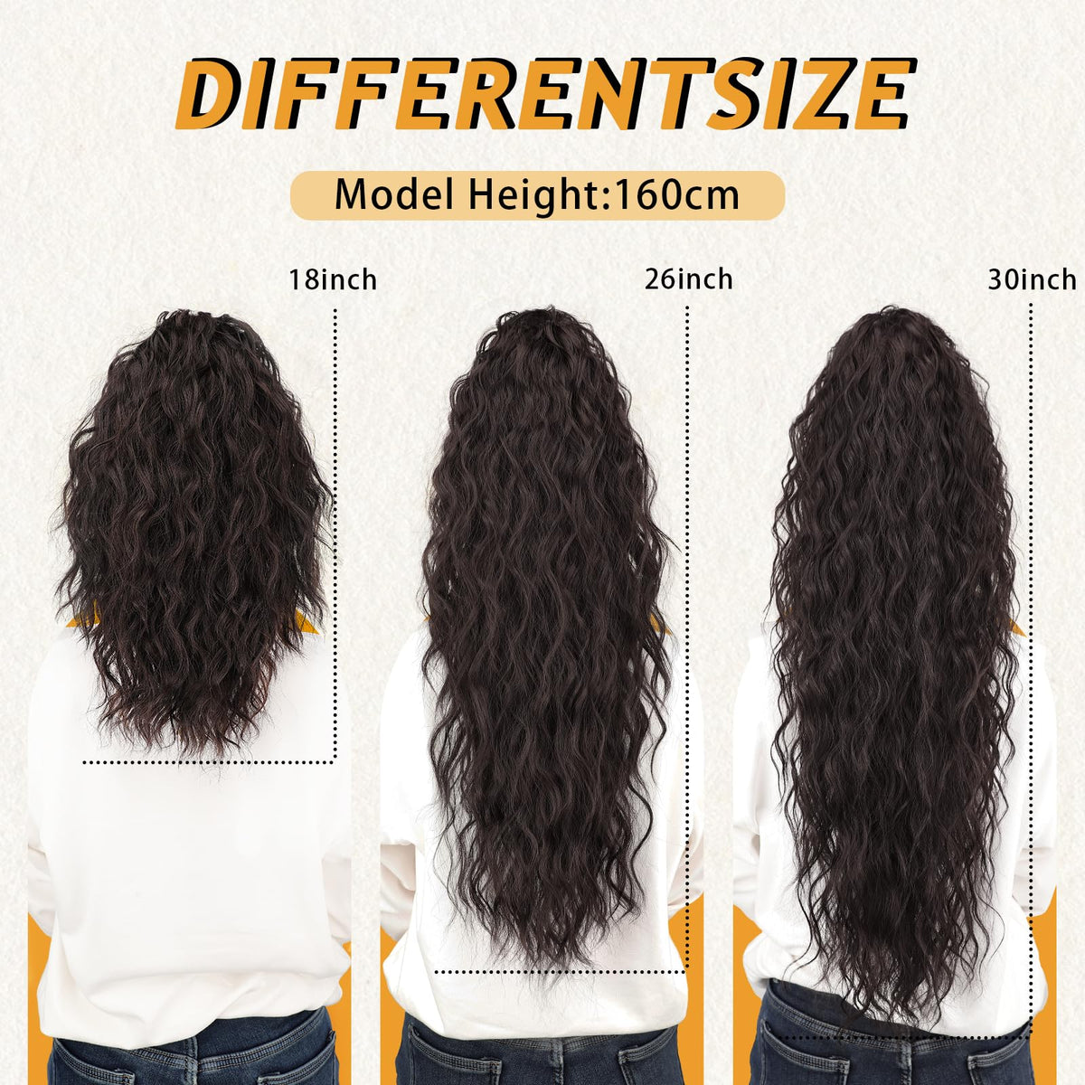 ORSUNCER 22-inch Curly Ponytail Extension in a casual hairstyle