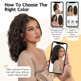 ORSUNCER 26" Curly Ponytail Extension demonstrating versatility