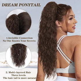 ORSUNCER 26" Curly Ponytail Extension in lifestyle setting
