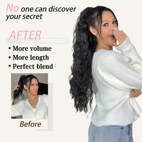 ORSUNCER 26-inch curly ponytail on model