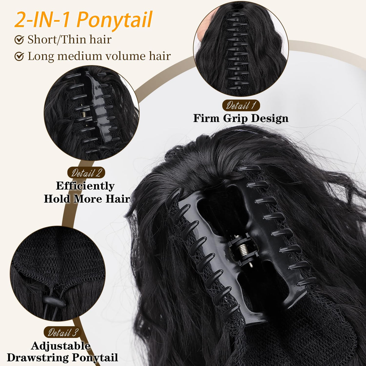 ORSUNCER 30-inch curly ponytail extension in packaging