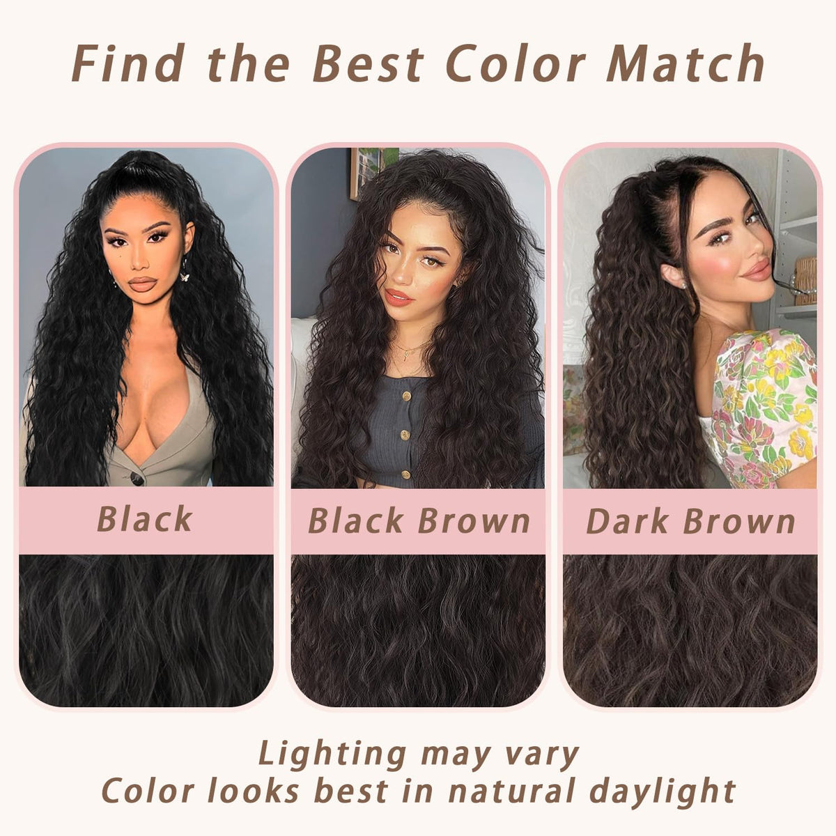ORSUNCER curly ponytail extension texture detail
