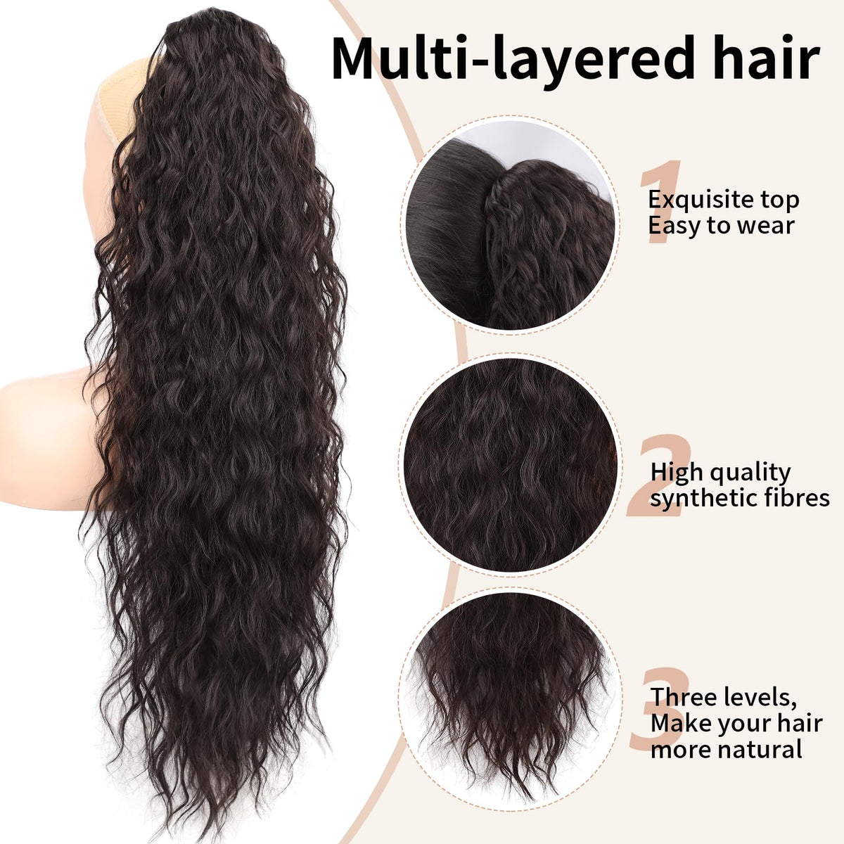 ORSUNCER ponytail extension claw clip close-up