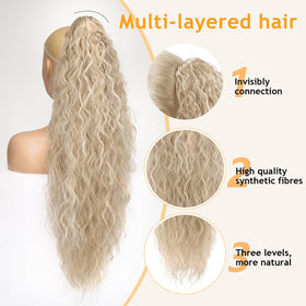 ORSUNCER Ponytail Extension Claw Clip curly hairpiece in packaging