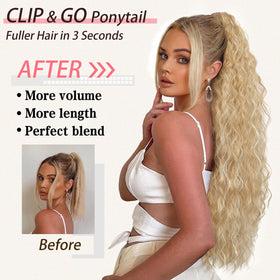 ORSUNCER ponytail extension in blonde highlight colour