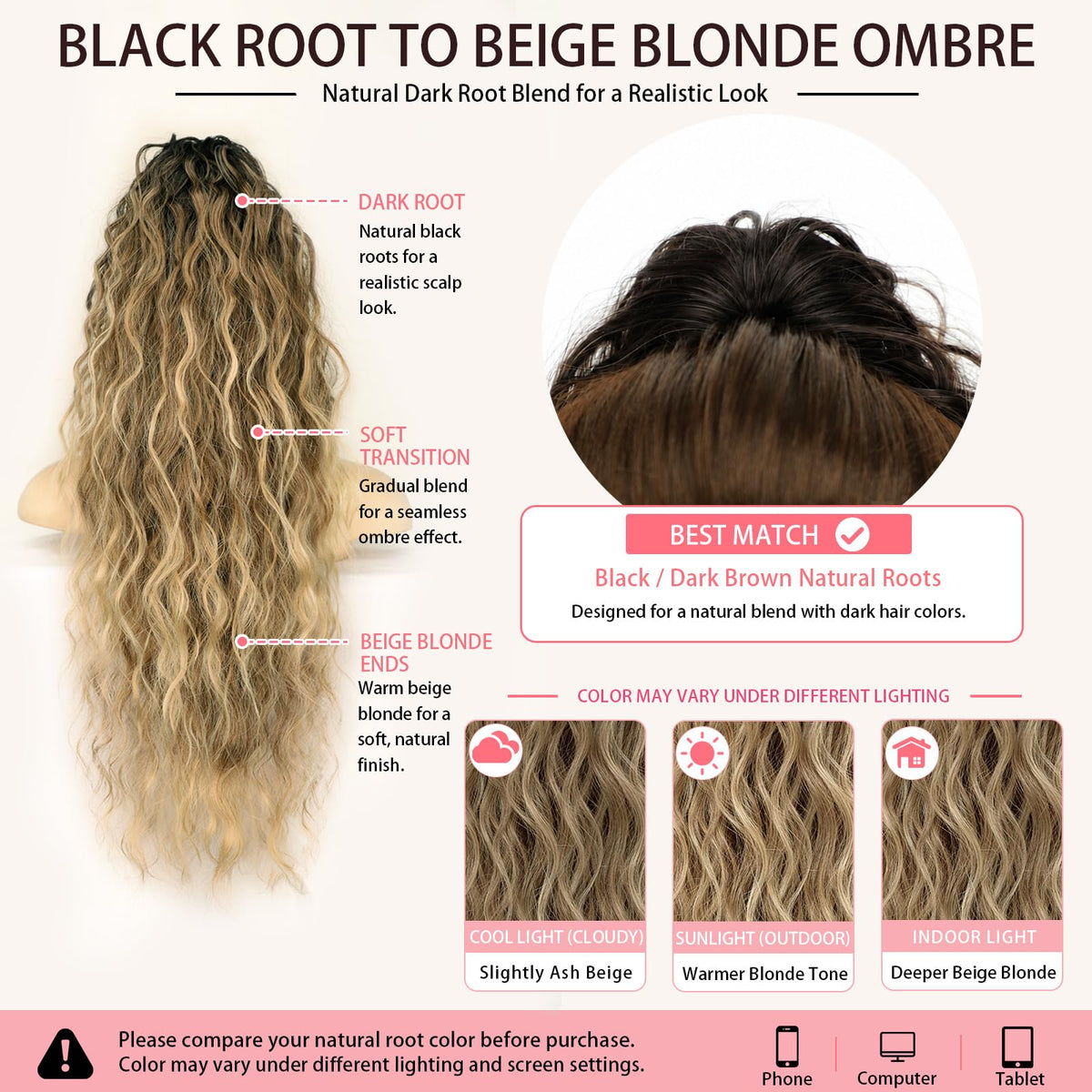 ORSUNCER ponytail extension packaging