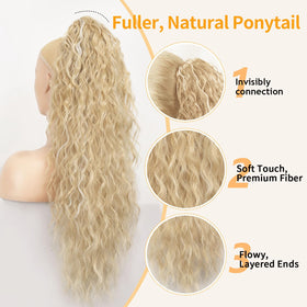 ORSUNCER ponytail extension showcasing wavy texture