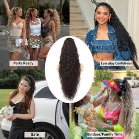 ORSUNCER ponytail extension styled in a bun