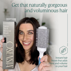 Osensia Medium Round Brushing Brush demonstrating volume styling