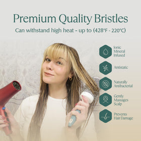 Osensia Medium Round Brushing Brush in use on long hair