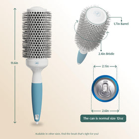 Osensia Medium Round Brushing Brush showing bristles and barrel size