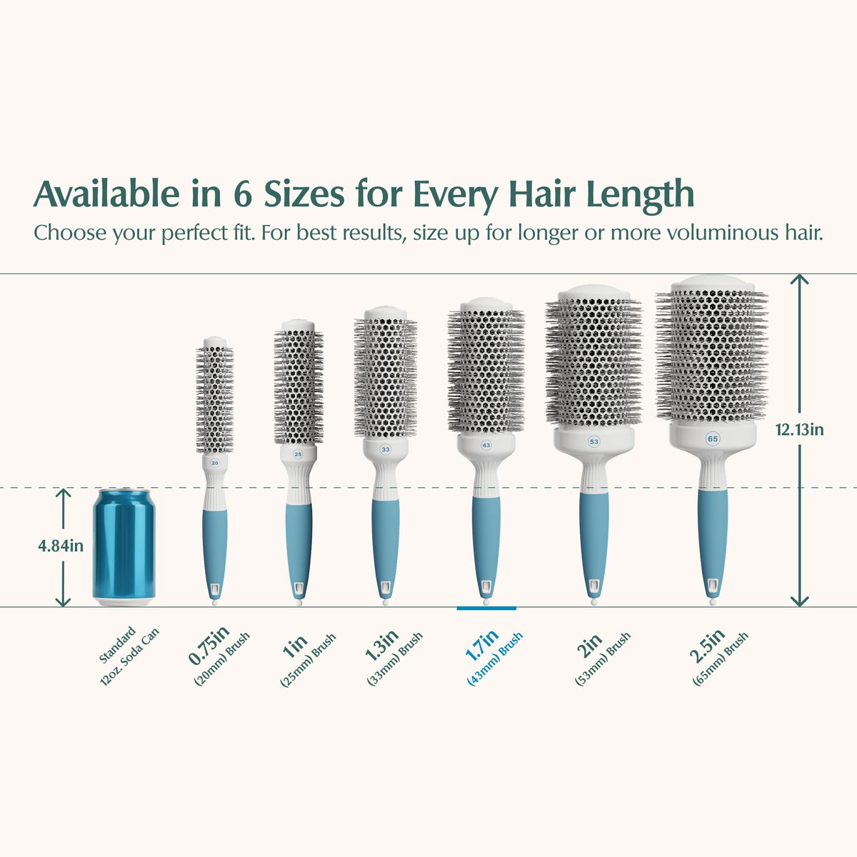 Osensia Medium Round Brushing Brush side view highlighting ergonomic design