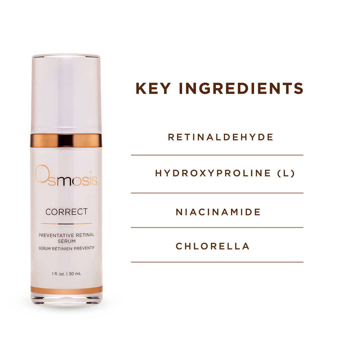 OSMOSIS Correct Retinal Serum bottle with dropper