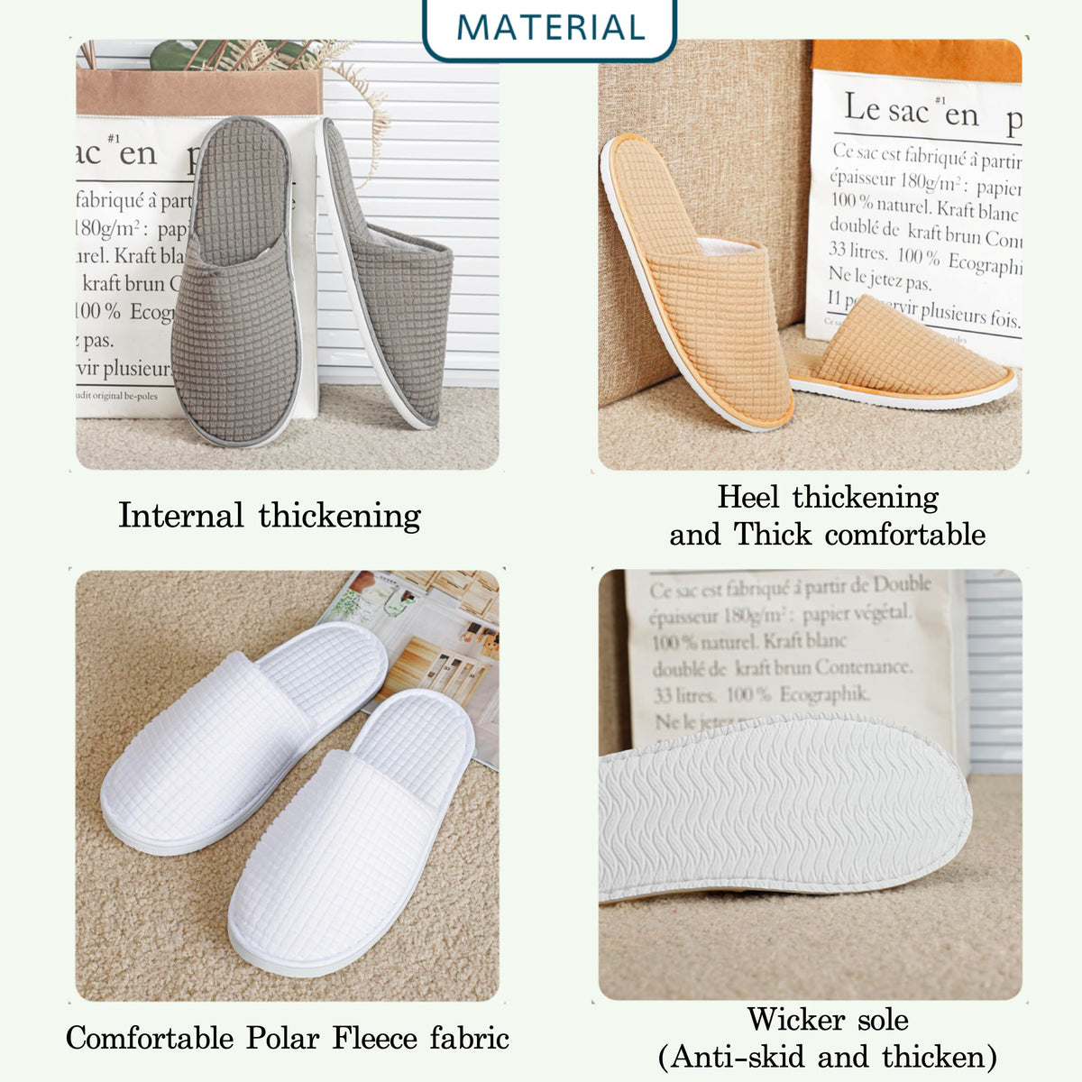 OSTADARRA spa slippers displayed on a bathroom floor
