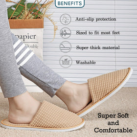 OSTADARRA Spa Slippers in use on a bathroom floor