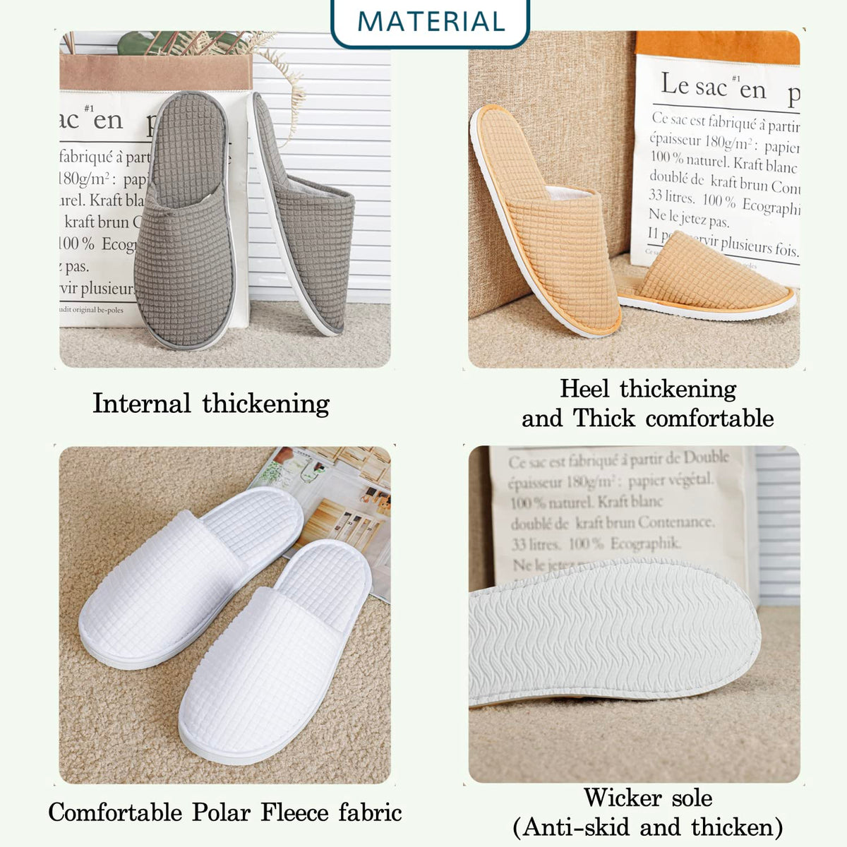 OSTADARRA Spa Slippers laid out on a soft surface