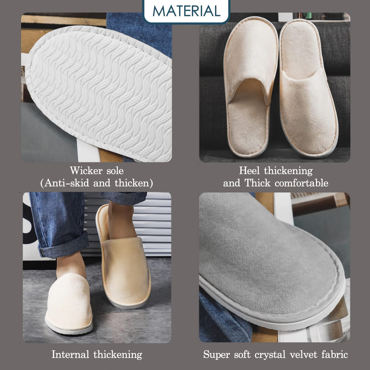 OSTADARRA Spa Slippers on a bathroom floor