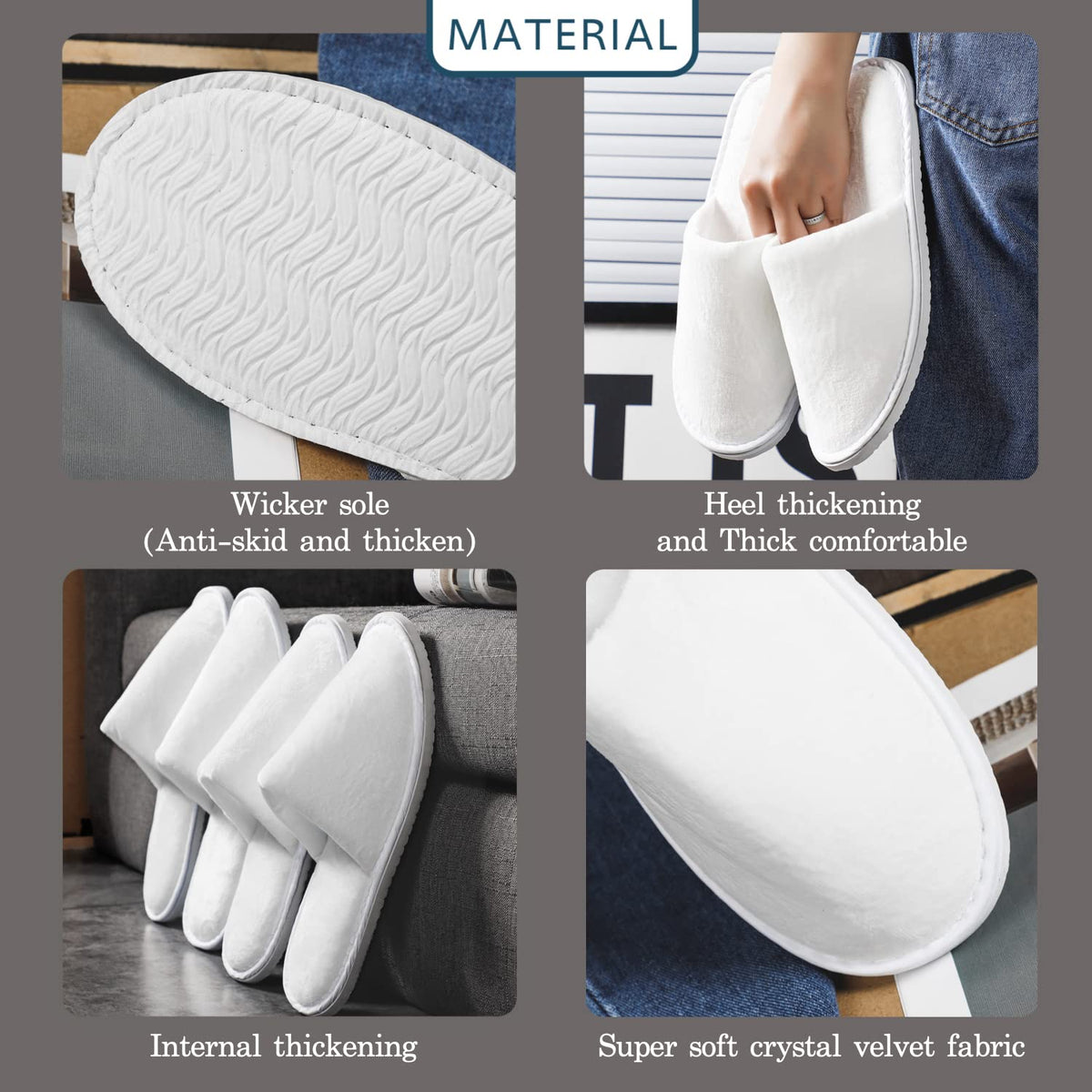 OSTADARRA spa slippers on a bathroom floor