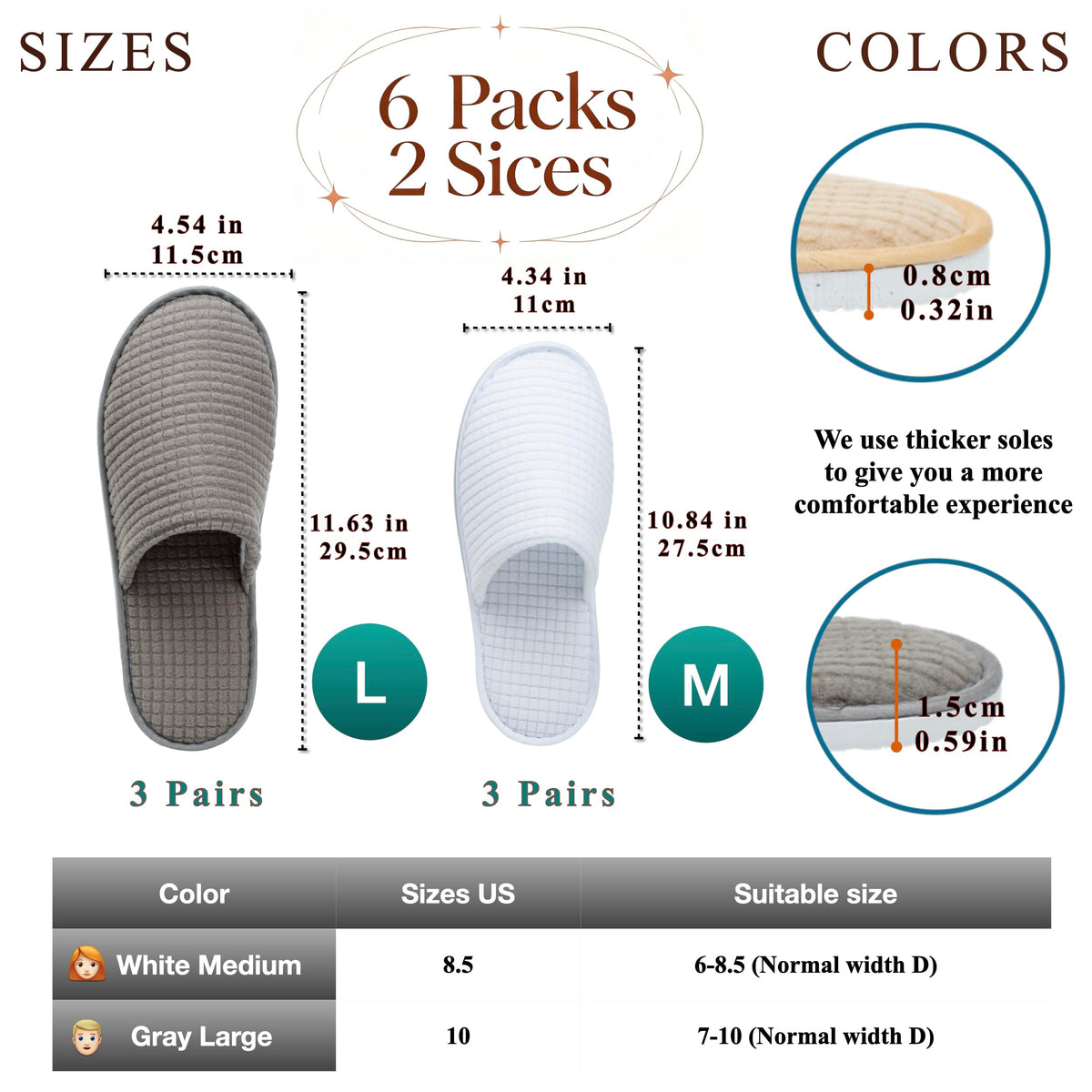 OSTADARRA Spa Slippers packaging with size details