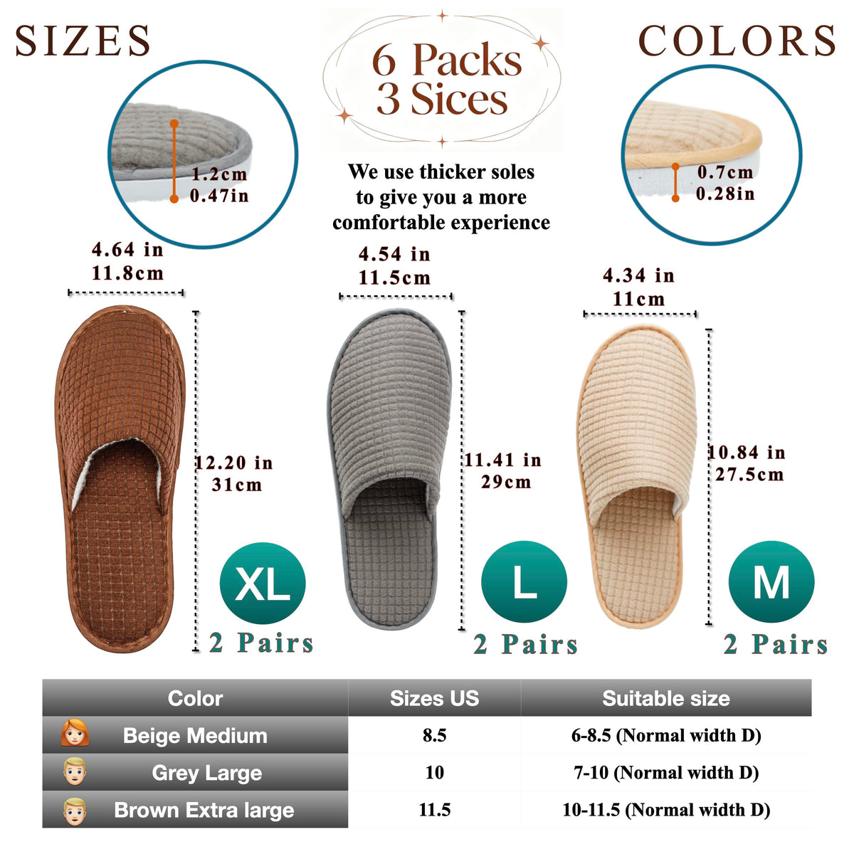 OSTADARRA Spa Slippers packaging with size details