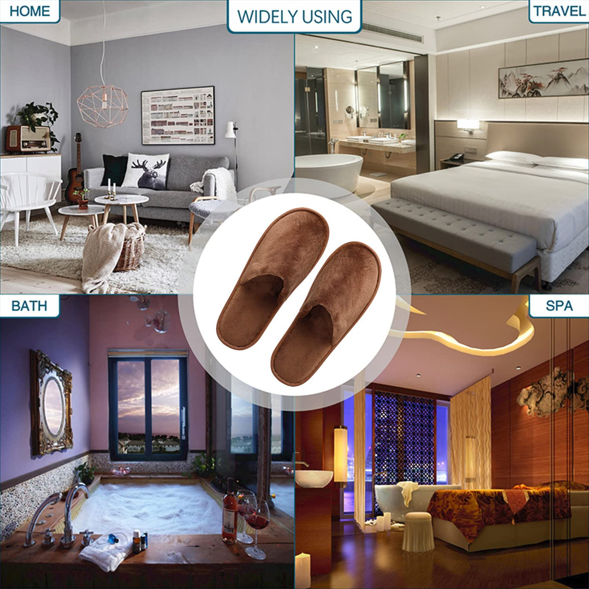 OSTADARRA Spa Slippers with size labels for men and women