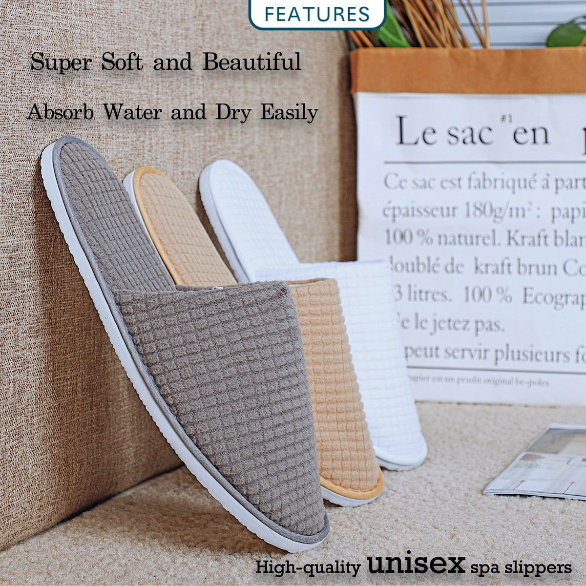 OSTADARRA spa slippers worn by a guest at a spa