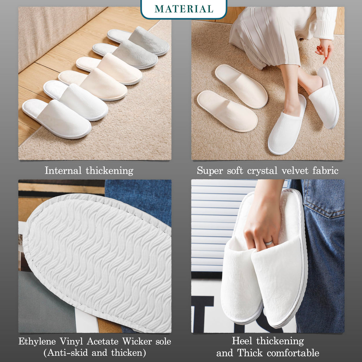 OSTADARRA spa slippers worn by a person in a bathroom