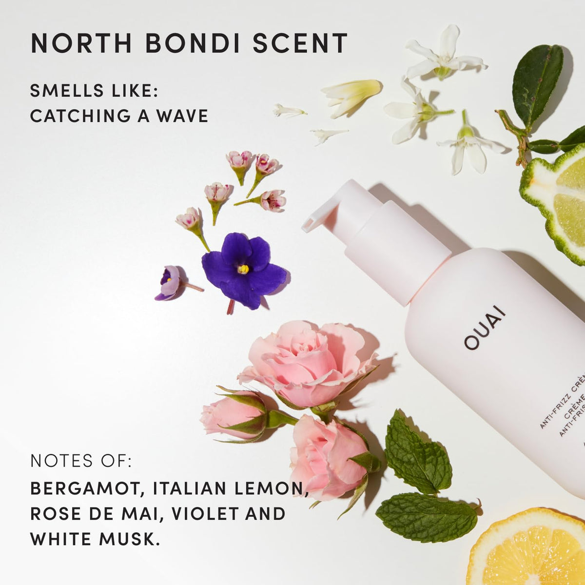 OUAI Anti Frizz Cream 3 oz with travel essentials