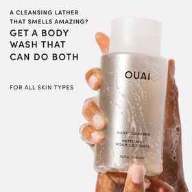 OUAI Body Cleanser bottle side view showcasing label