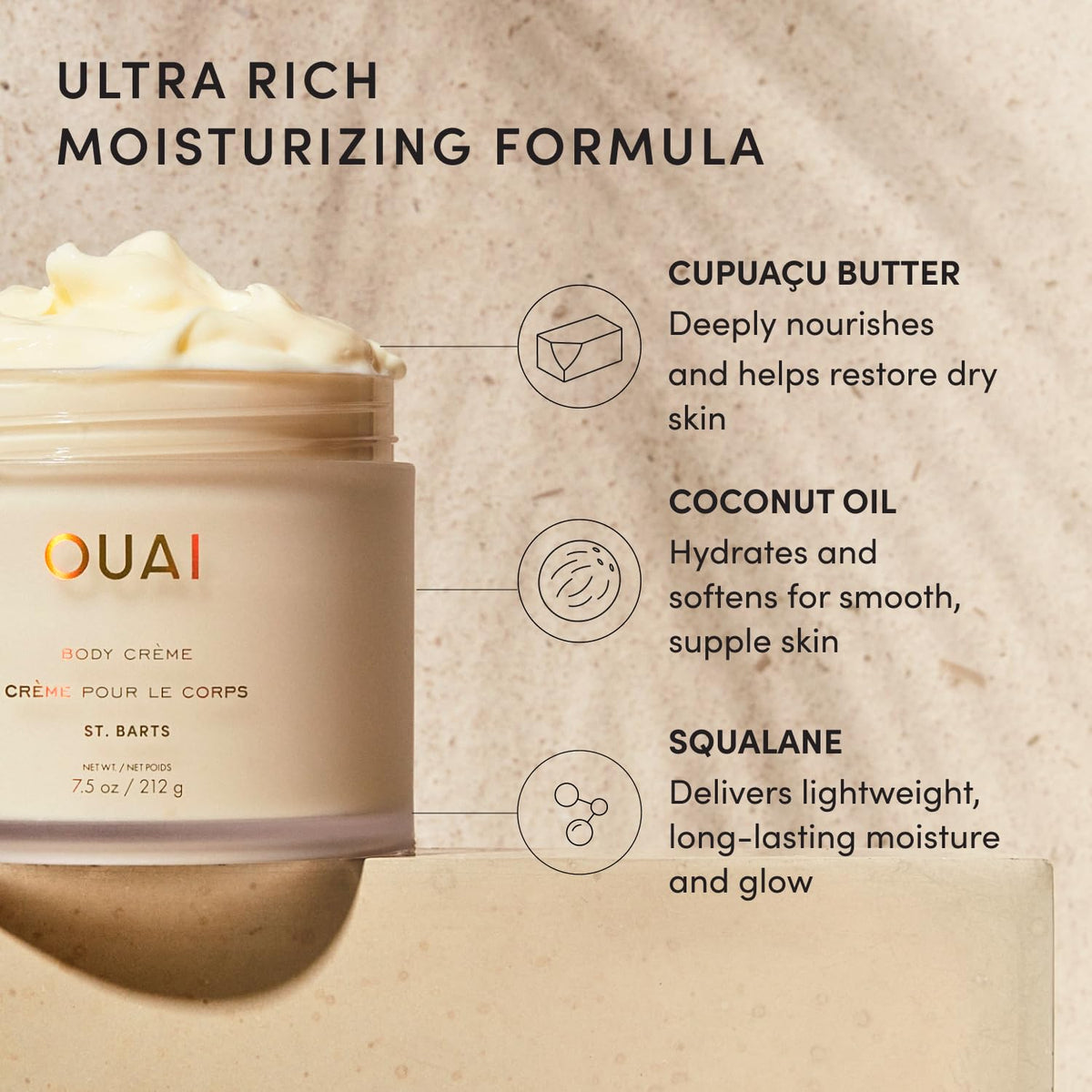 OUAI Body Cream Hydrating Whipped Cream 7.5 oz packaging