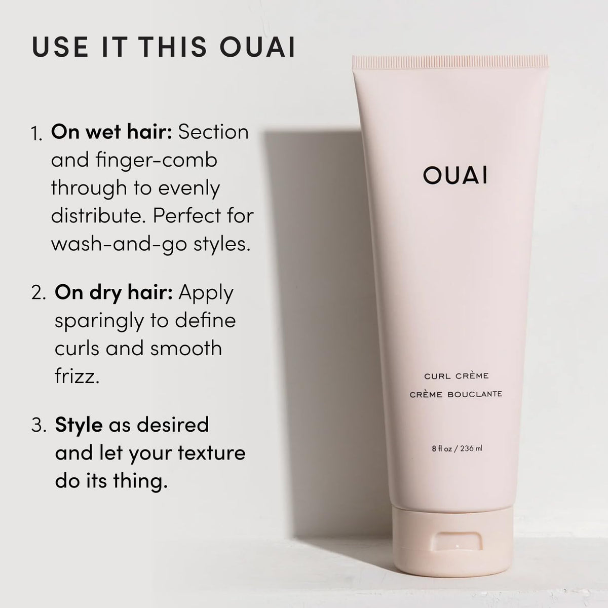 OUAI Curl Defining Cream product back view