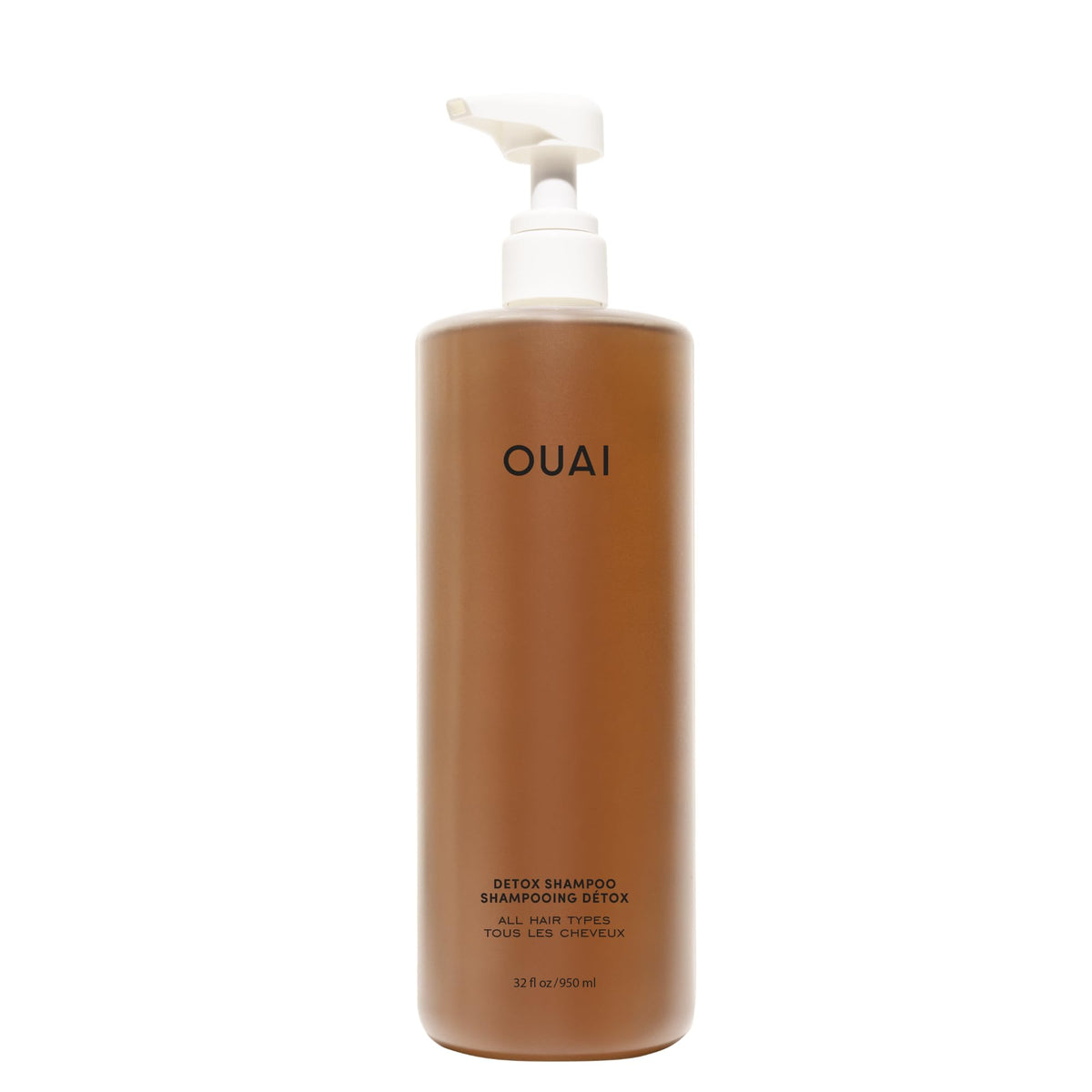 OUAI Detox Shampoo 32 oz front view with apple cider vinegar label