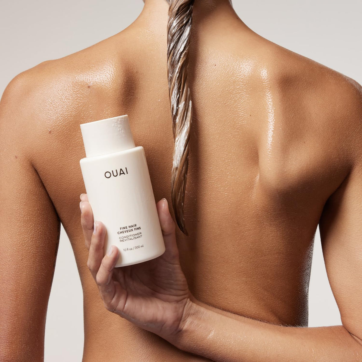 OUAI Fine Hair Conditioner Refill 32 oz side view