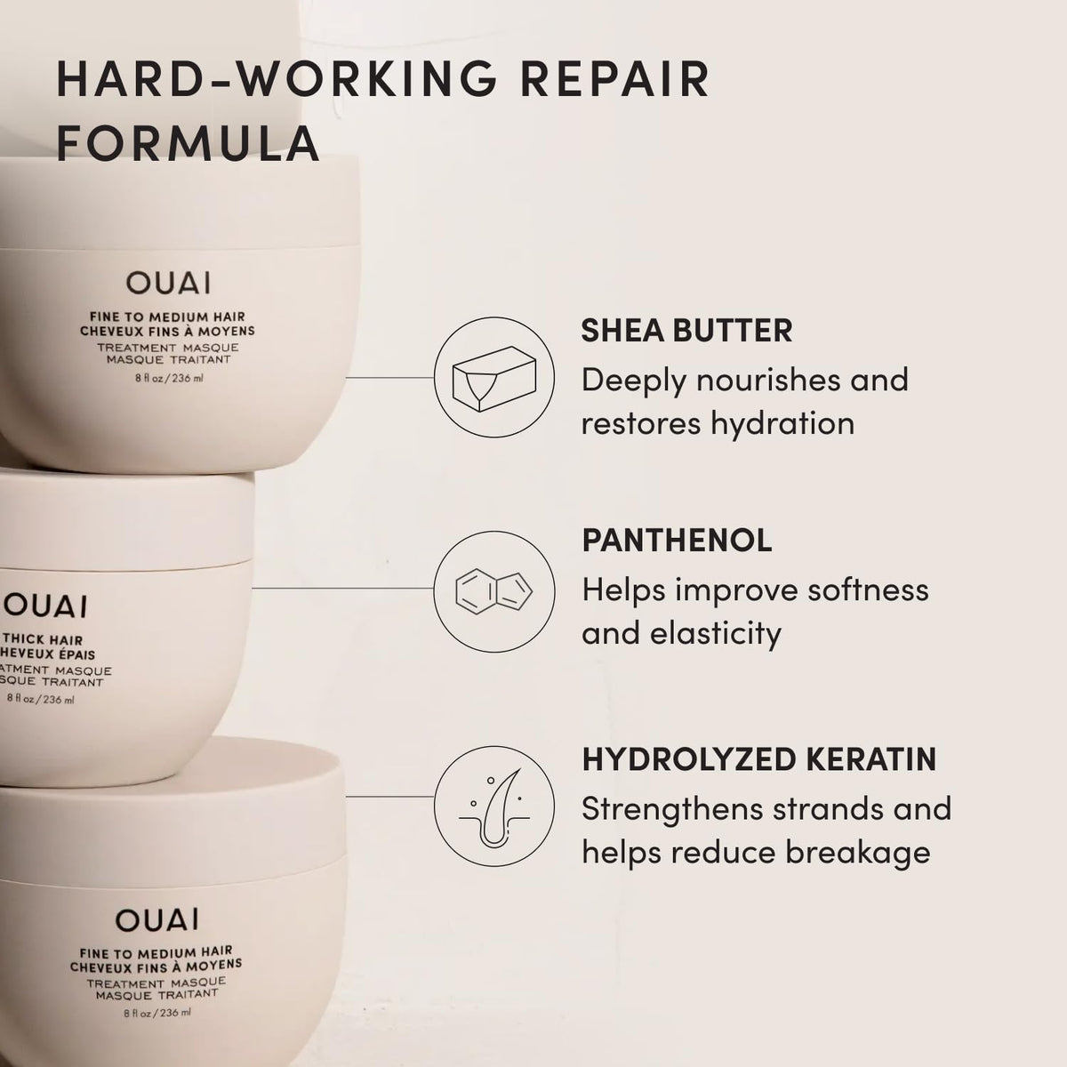 OUAI Fine to Medium Hair Mask 8 oz in lifestyle setting