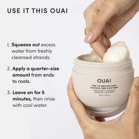 OUAI Fine to Medium Hair Mask 8 oz texture close-up
