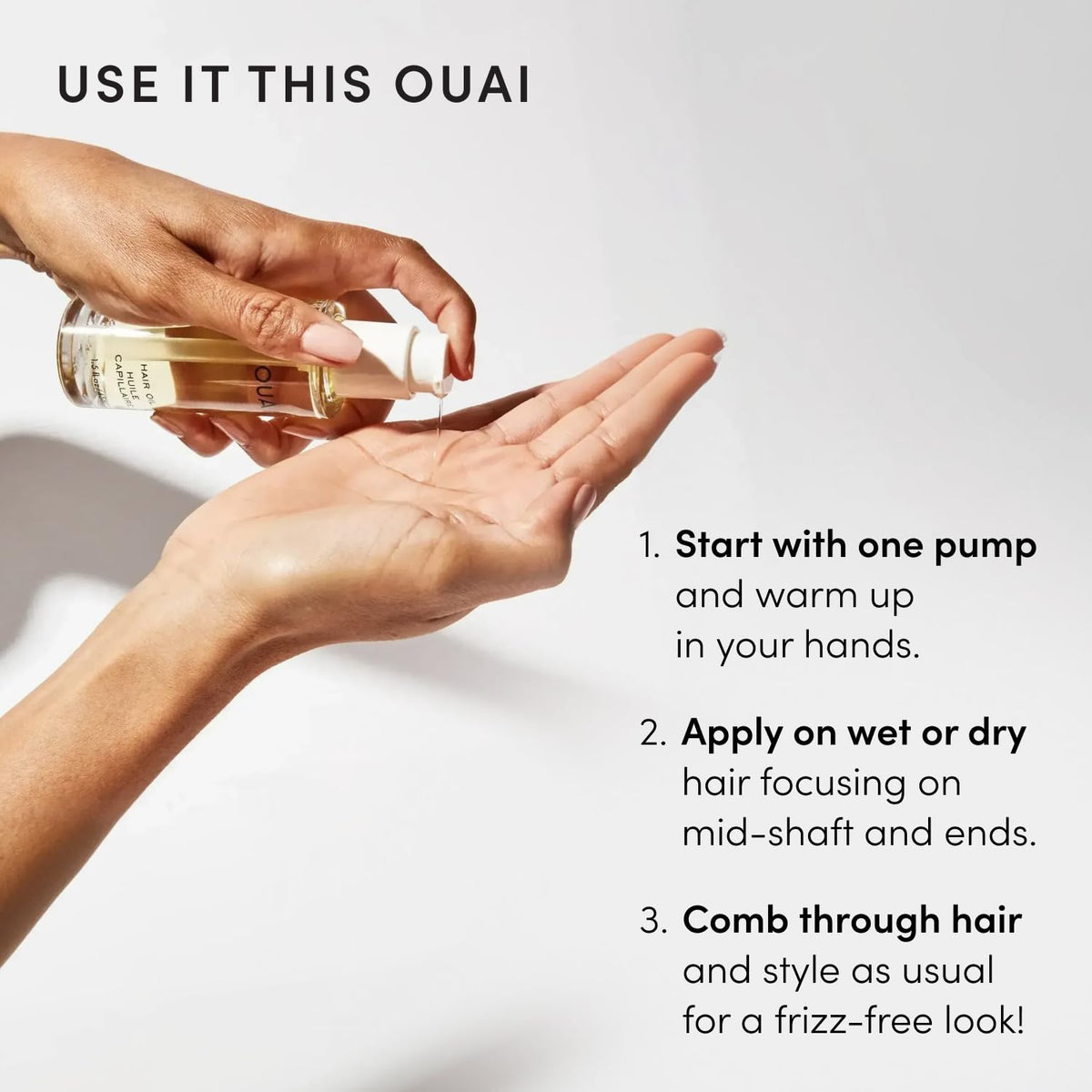 OUAI Hair Oil bottle cap open