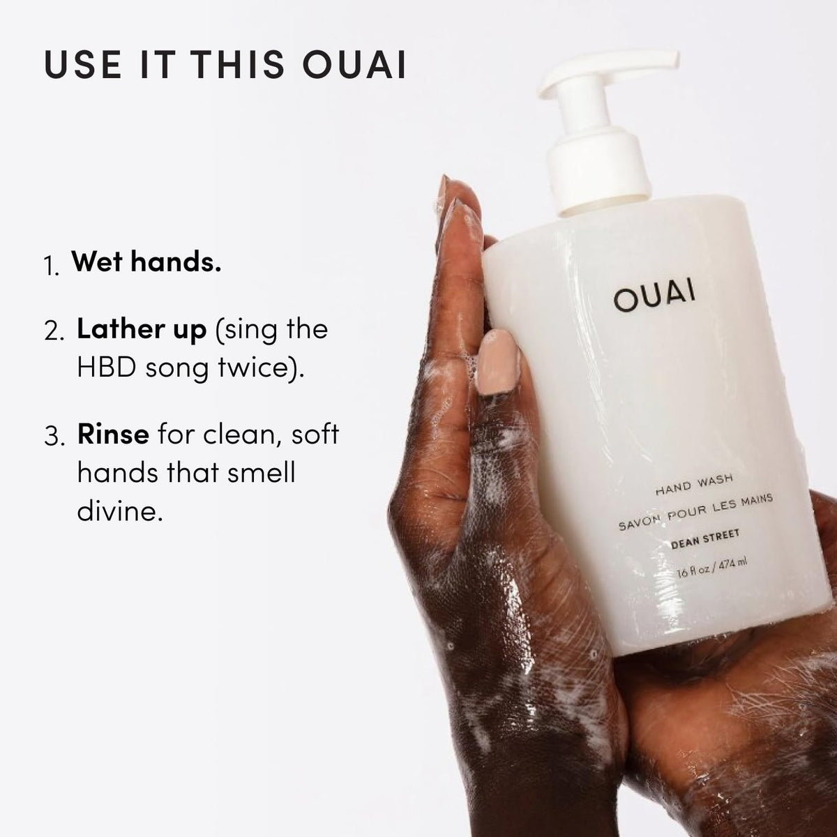 OUAI Hand Wash Full Size Dean Street 16 Fl Oz back view