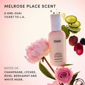 OUAI Leave In Conditioner Melrose Place with travel size comparison