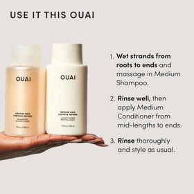 OUAI Medium Shampoo & Conditioner Set lifestyle scene