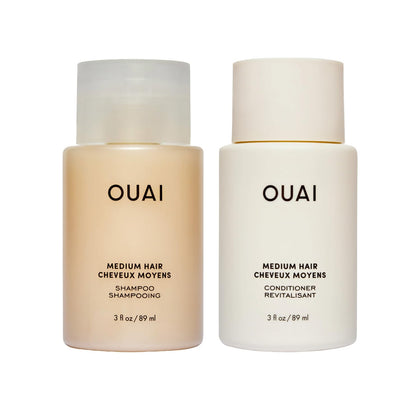 OUAI Medium Shampoo & Conditioner Set travel size 3 Oz front view