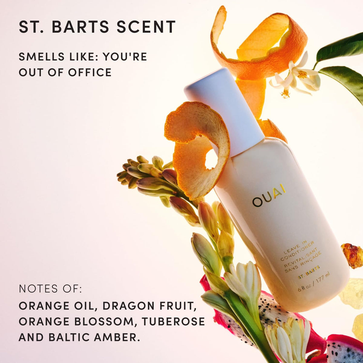 OUAI Multitasking Leave In Conditioner St. Barts Scent travel size comparison