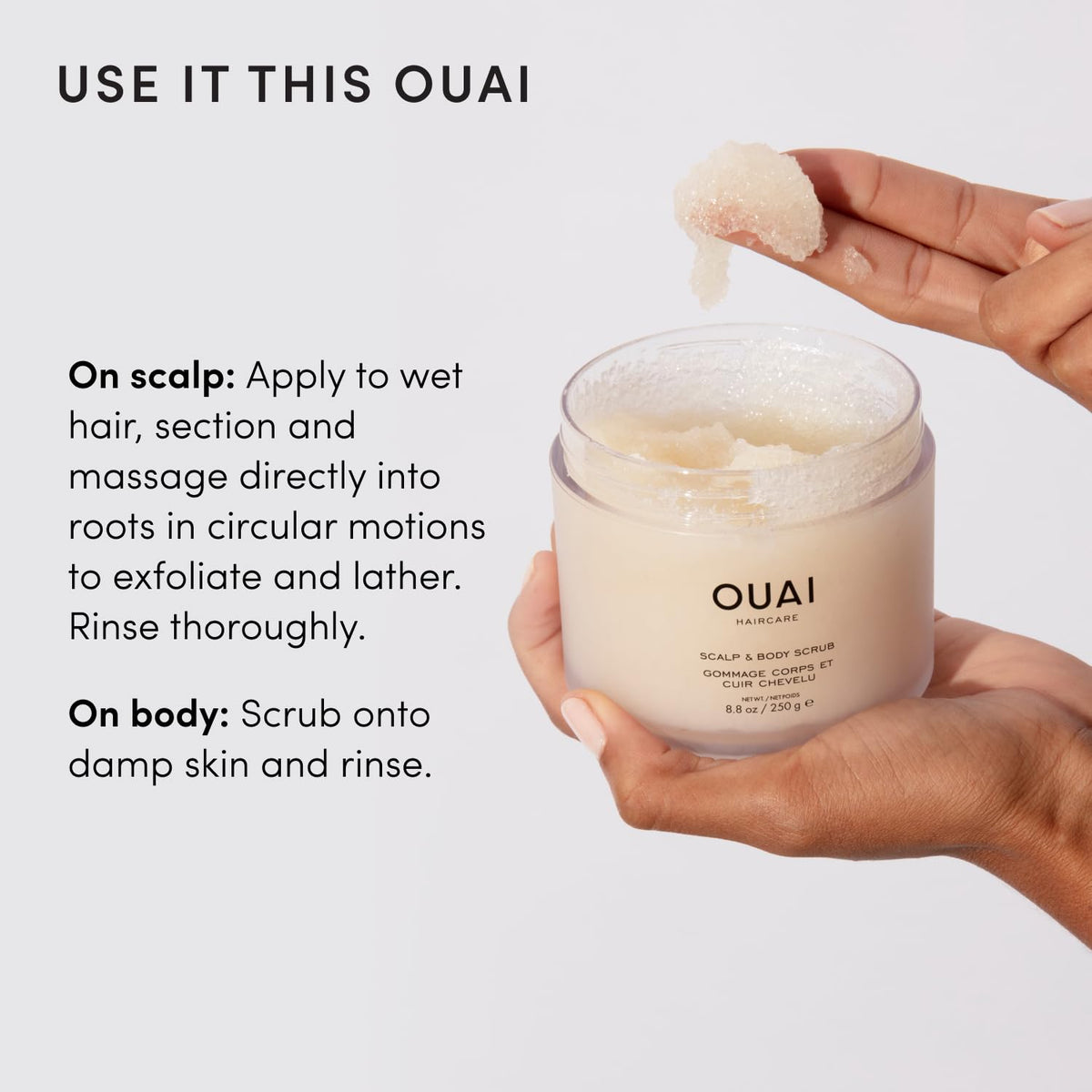 OUAI Scalp & Body Scrub Melrose Place lifestyle scene