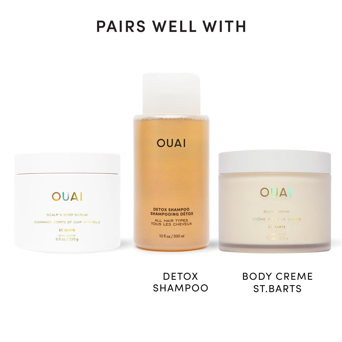 OUAI Scalp & Body Scrub St. Barts 8.8 Oz open jar
