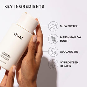 OUAI Thick Hair Conditioner on a vanity table