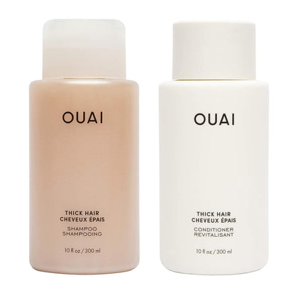 OUAI Thick Hair Shampoo and Conditioner Set 10 Oz front view