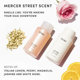 OUAI Thick Hair Shampoo and Conditioner set lifestyle scene