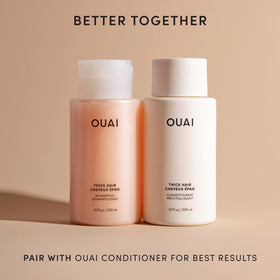 OUAI Thick Hair Shampoo Refill in bathroom setting