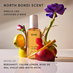 OUAI Wave Spray bottle back view showing ingredients
