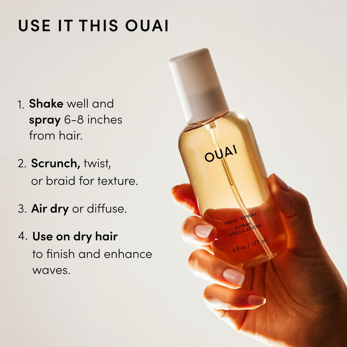 OUAI Wave Spray in a bathroom setting