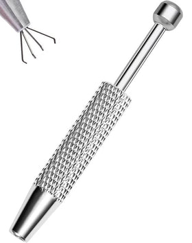 OUFER Piercing Ball Grabber Tool front view with stainless steel finish